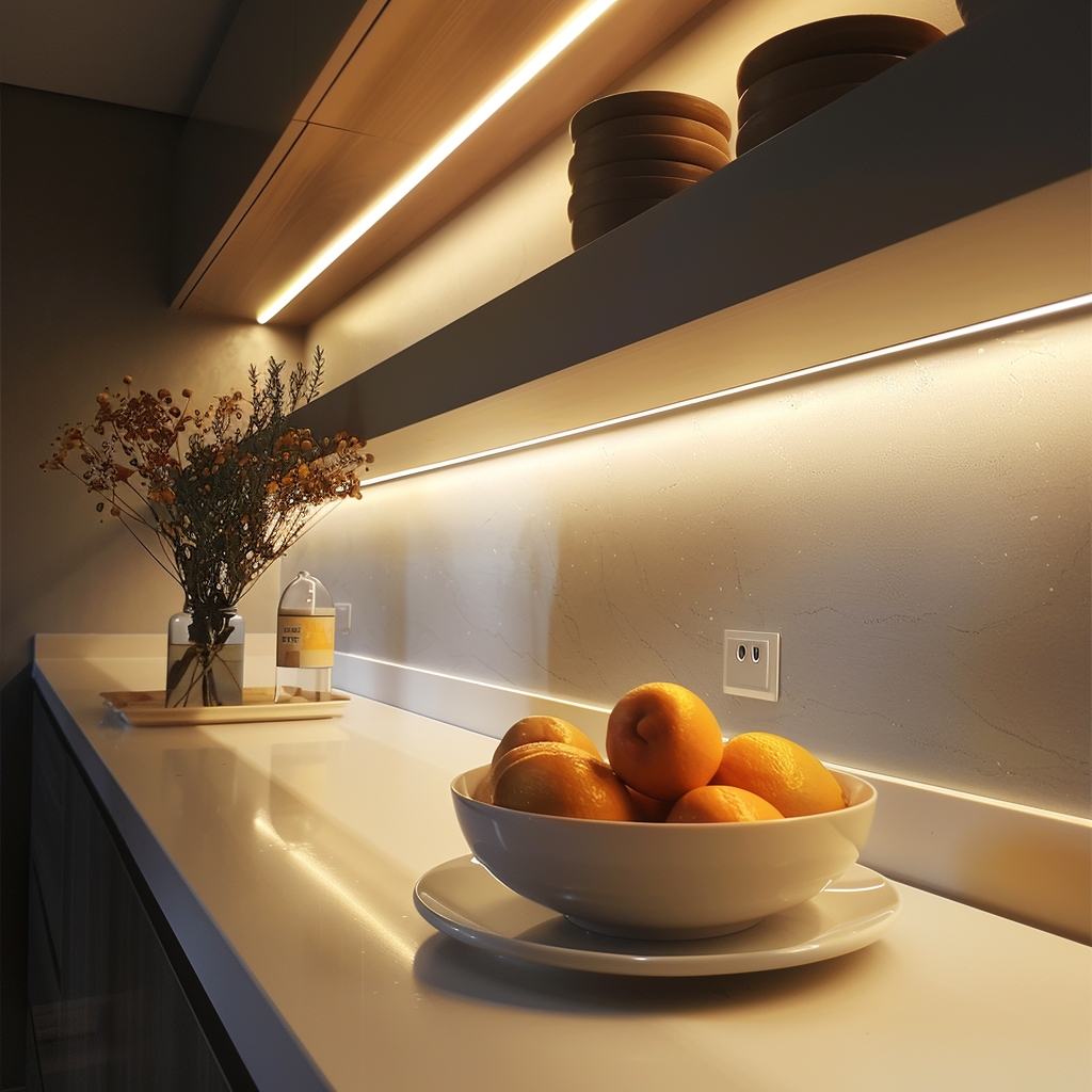 Surface Mount LED Light Strip | 10 Feet Solder-Free Cuttable Cabinet Lighting | Titanium Grey