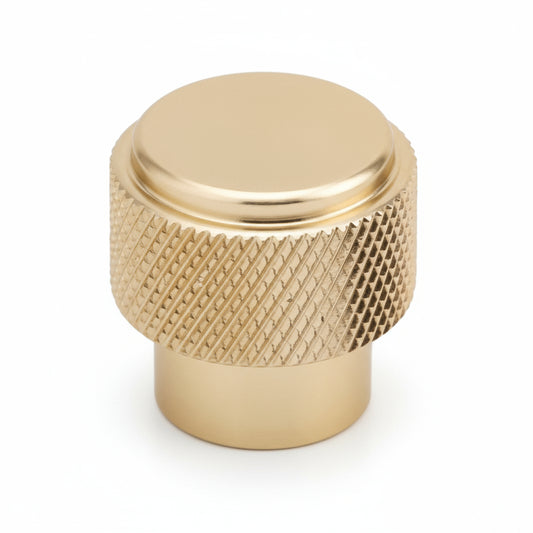 Silverline A5002K | Diameter 1 in. Contemporary Knurled Textured Round Knob in Satin Gold