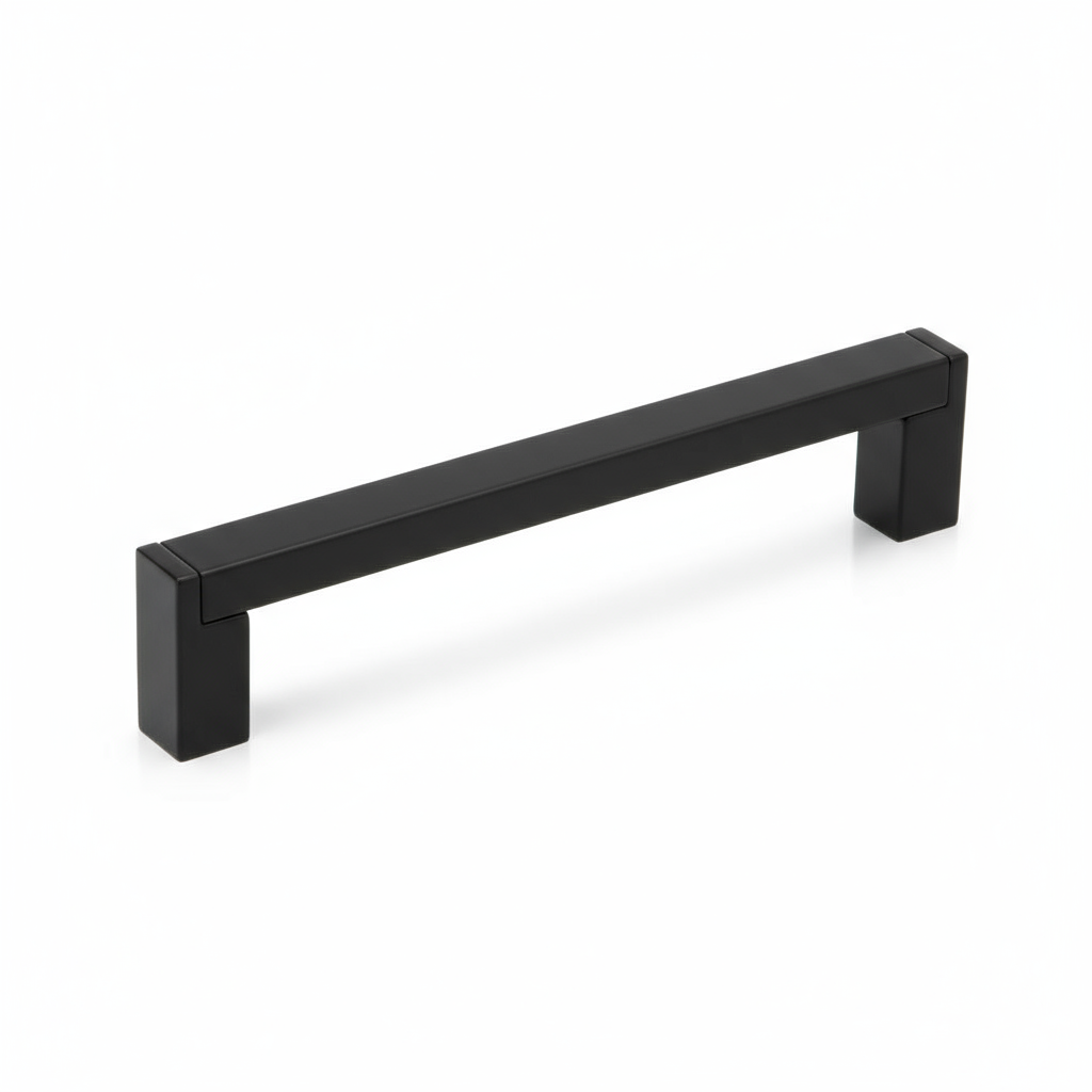 Silverline A5009 | 1/2 in. x 1/2 in. Contemporary Square Bar Pulls in Matte Black | Various Sizes