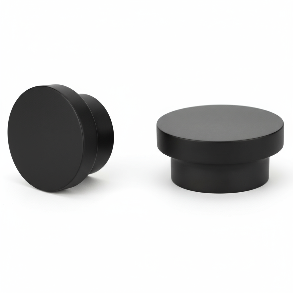 Silverline A5010K | Diameter 1-3/8 in. Contemporary Elegant Round Knob in Matte Black