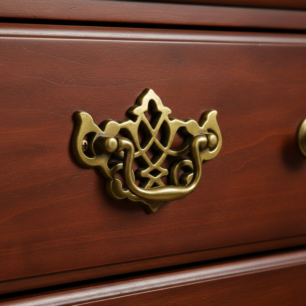Silverline B2001 | 3 in. Centers Ornate Antique Furniture Drop Pulls | Antique English