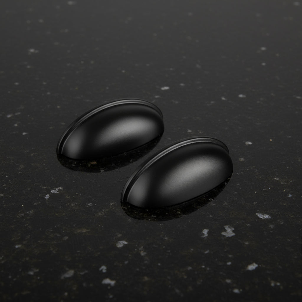 Silverline B2019 | Centers 3 in. Cup Pulls Half-Moon Shell-Shape Bin Pulls | Various Finishes