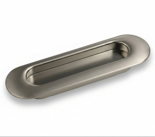 Silverline B2317 & B2318 | Recessed Pull Flush Finger Tab Pull in Satin Nickel | Various Sizes