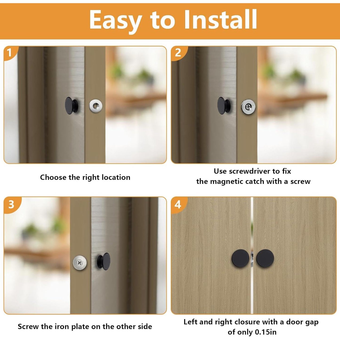 Silverline BP6010 | Cabinet Magnetic Door Catch (Set of 4)