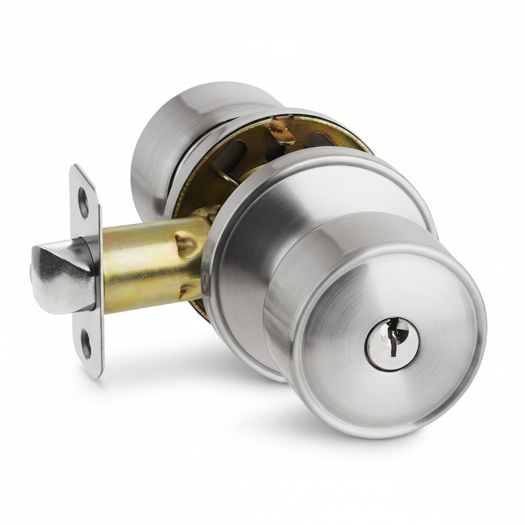 STG Glendale Collection | Grade 3 Knob Set | Privacy, Passage & Entrance | Matte Black / Satin Stainless Steel