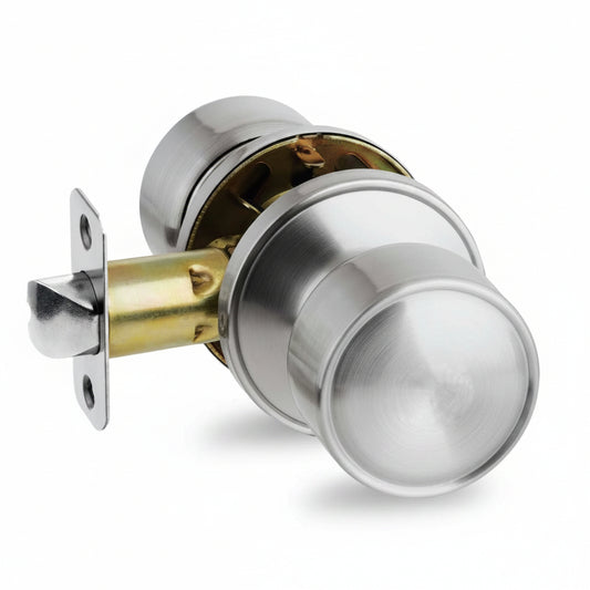 STG Glendale Collection | Grade 3 Knob Set | Privacy, Passage & Entrance | Matte Black / Satin Stainless Steel