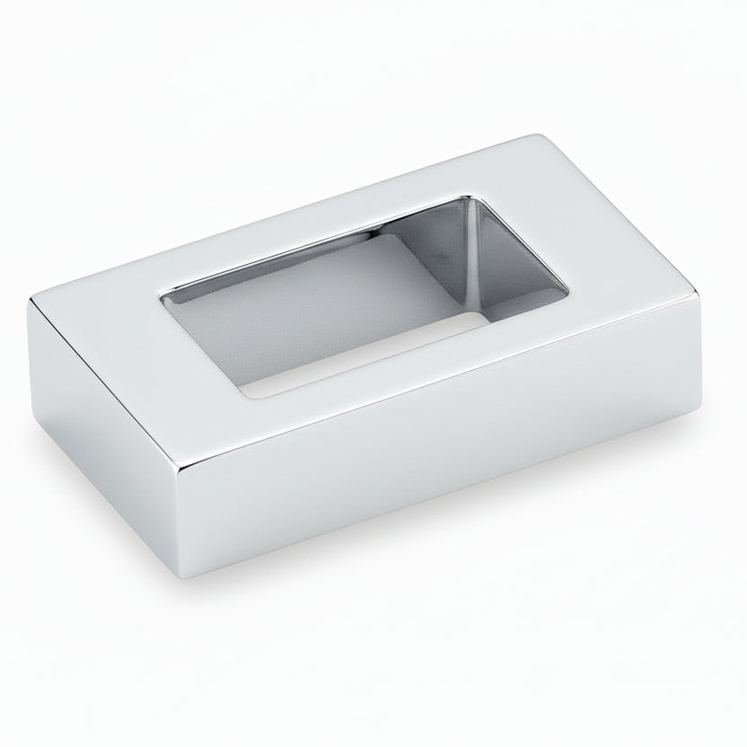 Silverline H2146 | Centers 1-1/4 in. Solid Zinc Rectangular Finger Pull in Polished Chrome