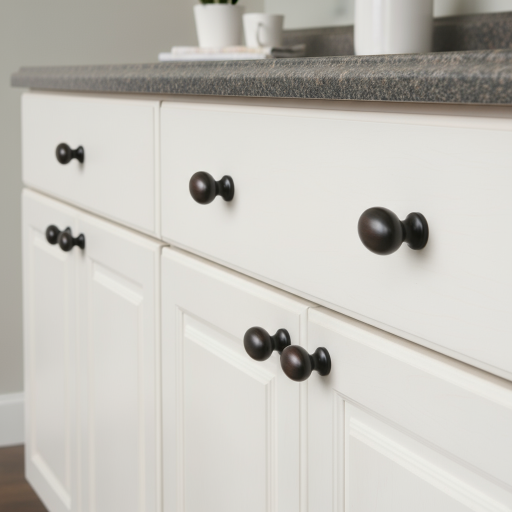 Silverline K2016 Cabinet Hardware Knob 1 - 1/4 inch Oil Rubbed Bronze Oval Football - amerfithardware