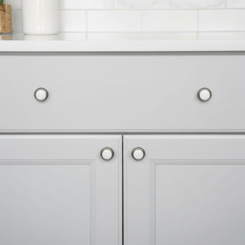 Silverline K2015 & K2017 | Diameter 1-3/16 in. Elegant Round Button Cabinet Knob | Various Finishes