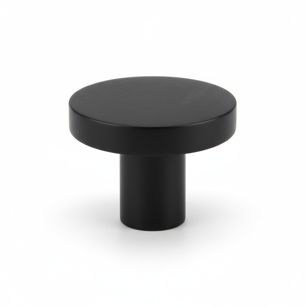 Silverline K2039 | Diameter 1-3/16 in. Contemporary Elegant Round Knob in Matte Black