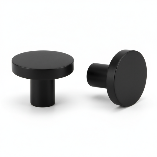 Silverline K2039 | Diameter 1-3/16 in. Contemporary Elegant Round Knob in Matte Black