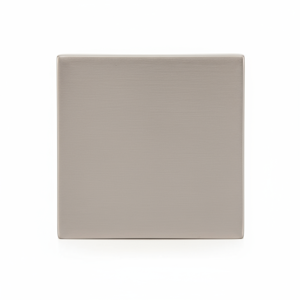 Silverline K2050 | 1-3/8 in. x 1-3/8 in. Contemporary Flat Square Cabinet Knob in Satin Nickel