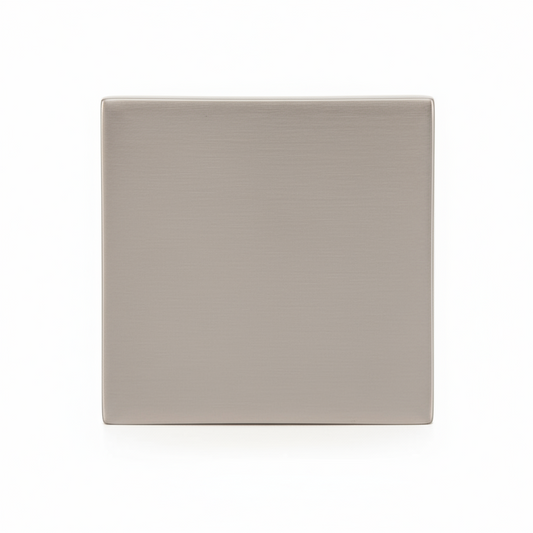 Silverline K2050 | 1-3/8 in. x 1-3/8 in. Contemporary Flat Square Cabinet Knob in Satin Nickel
