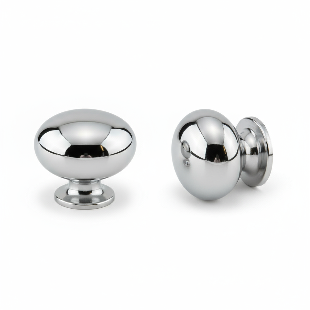 Silverline K2180 | Diameter 1-1/4" Solid Traditional Round Cabinet Knob in Polished Chrome