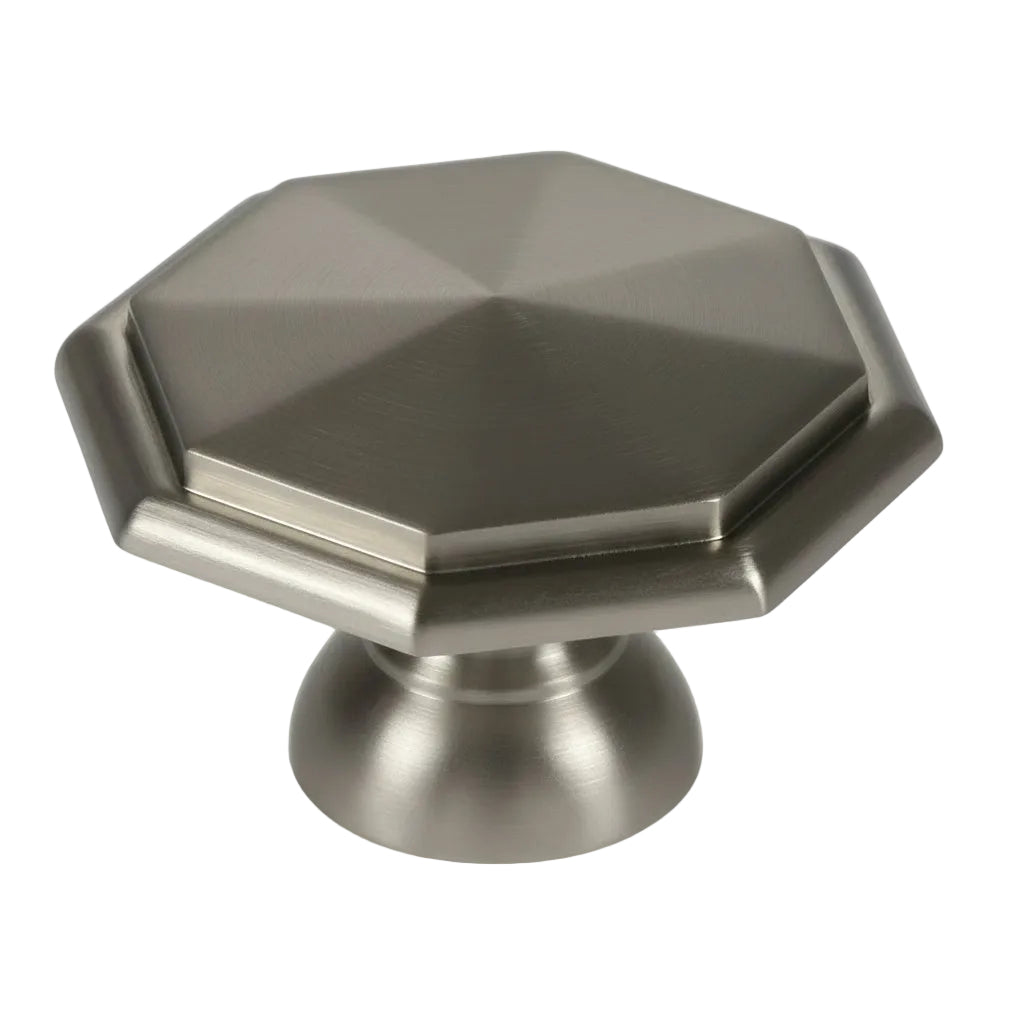 Silverline K2214 | 1-3/8 in. Contemporary Octagonal Cabinet Knob in Satin Nickel