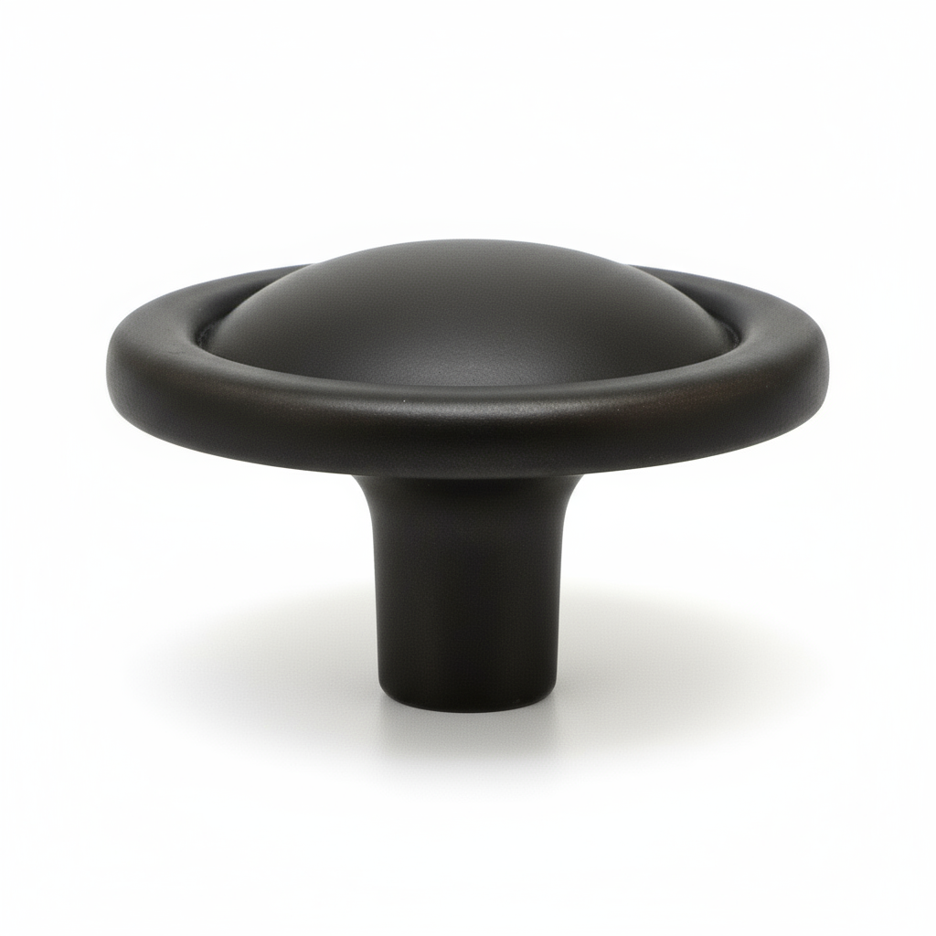 Silverline K2232 | Diameter 1-5/16 in. Round Button Rustic Furniture Knob in Antique Black