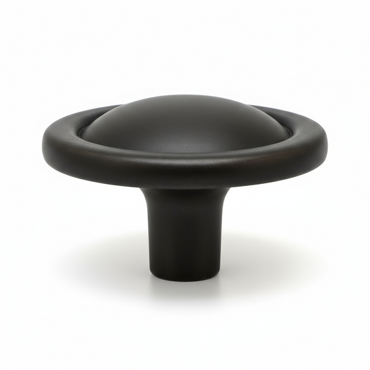 Silverline K2232 | Diameter 1-5/16 in. Round Button Rustic Furniture Knob in Antique Black