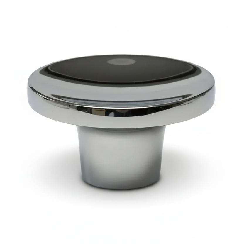 Silverline K2285 | Diameter 1 in. Contemporary Round Flat Surface Cabinet Knob in Polished Chrome