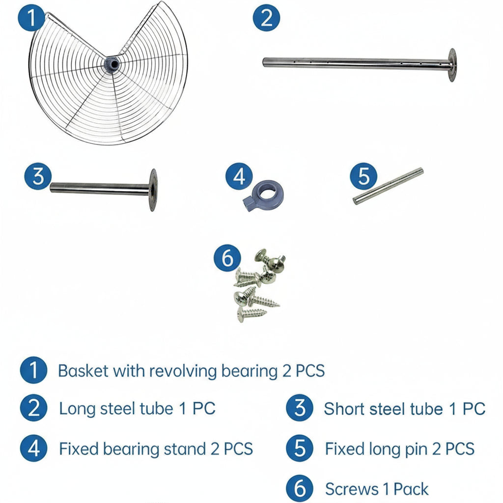 Silverline LSK | Kidney Shaped Two-Shelf Wire Lazy Susans for Base Corner Cabinet