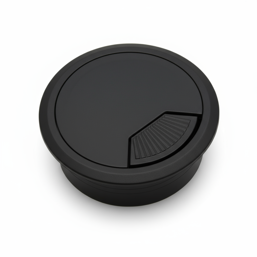 Silverline M0004 | Desk Grommet Furniture Cable Hole Cover w/ Spring | Various Finishes (Set of 4)