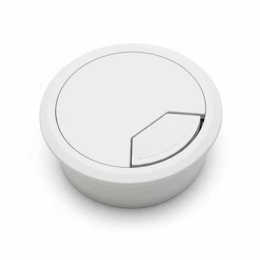 Silverline M0004 | Desk Grommet Furniture Cable Hole Cover w/ Spring | Various Finishes (Set of 4)