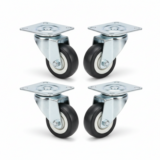 Silverline M0017 | 2" Heavy-Duty Zinc-Plated Swivel Plate Casters (Set of 4)