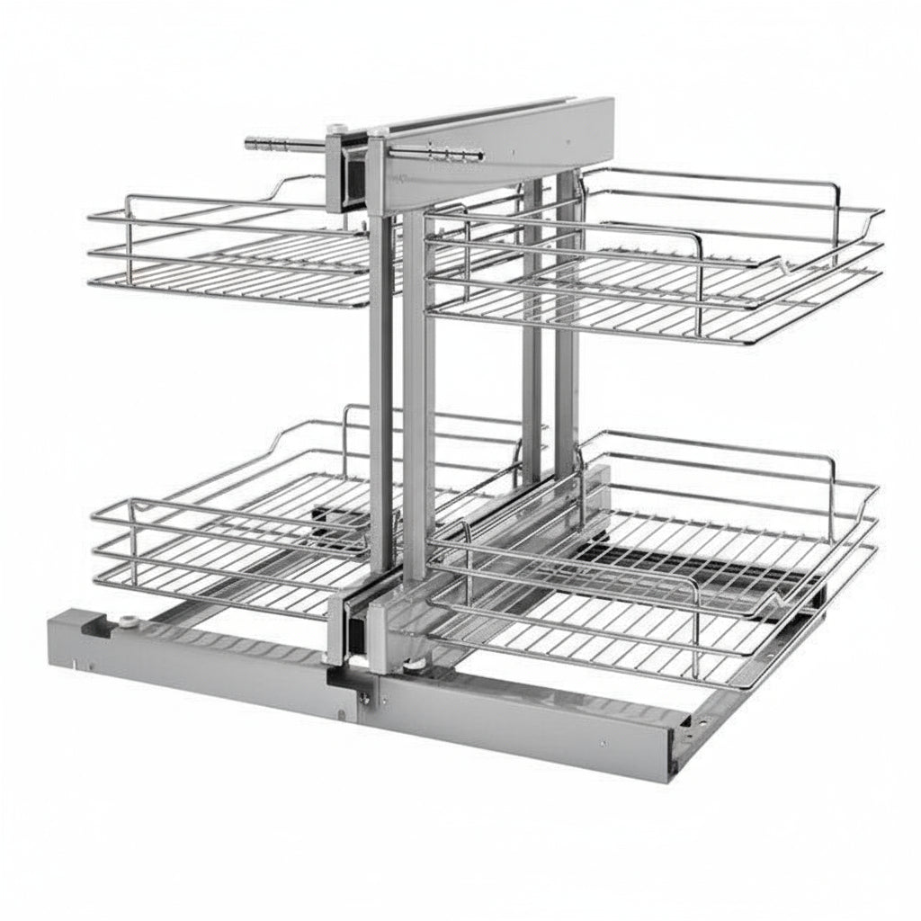 Silverline MC2718 | Soft Close Two-Tier Blind Corner Pullout Organizer Under Sink Corner Optimizer