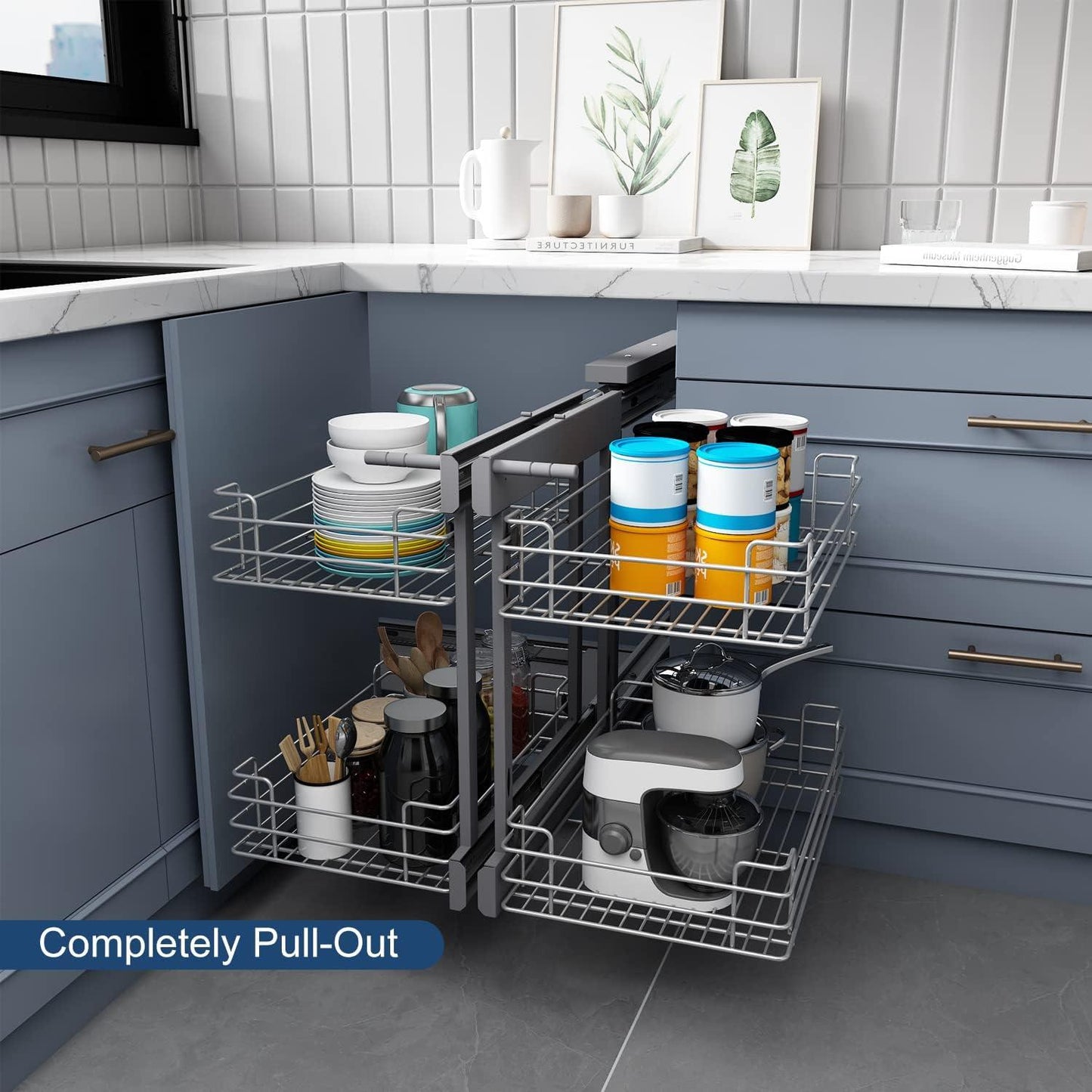 Silverline MC2718 | Soft Close Two-Tier Blind Corner Pullout Organizer Under Sink Corner Optimizer