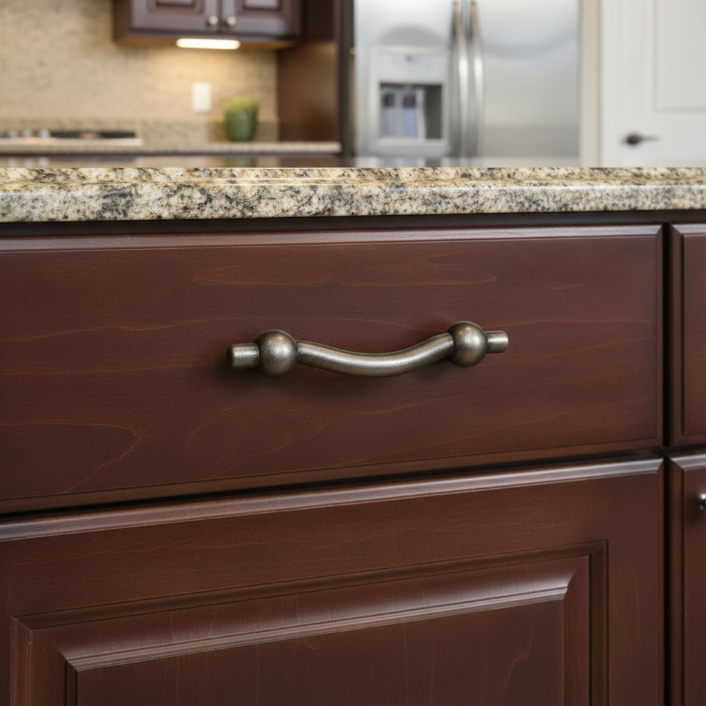 Silverline P2001 | Centers 4-1/4 in. Rustic Cabinet Pull in Antique Iron
