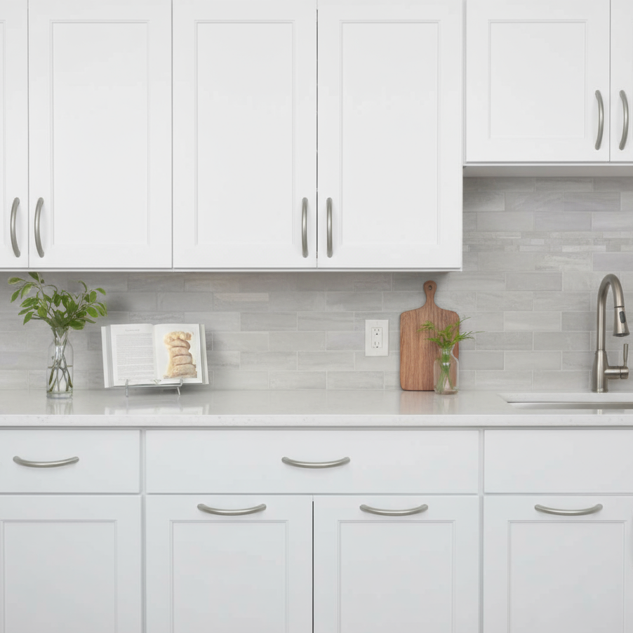 Silverline P2010 | Contemporary Streamlined Arch Pull C-Pull in Satin Nickel | Various Sizes