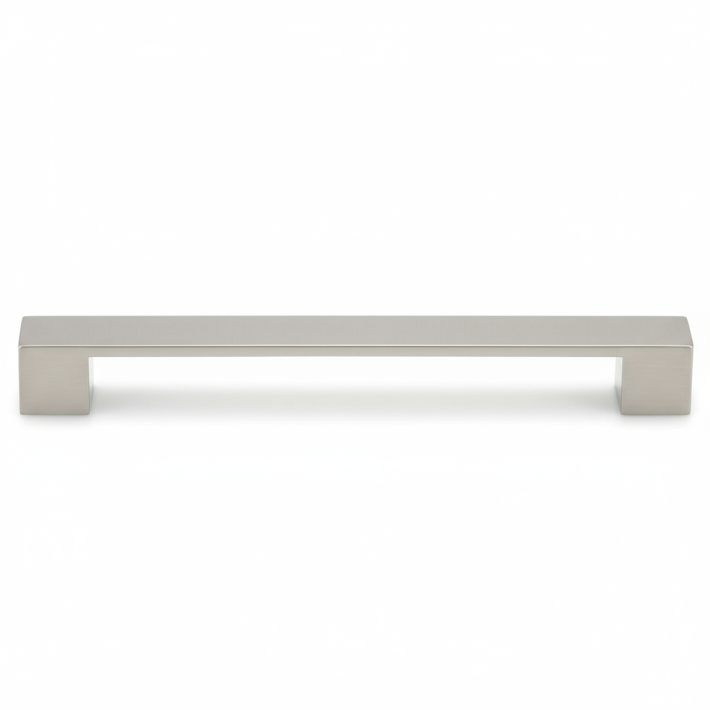 Silverline P2053 | Solid Square Contemporary Bar Pull Handle in Satin Nickel | Various Sizes