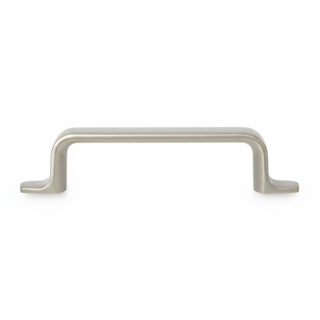 Silverline P2066 | Centers 3-3/4 in. Contemporary Flat Feet Stripe Style Cabinet Pull in Satin Nickel