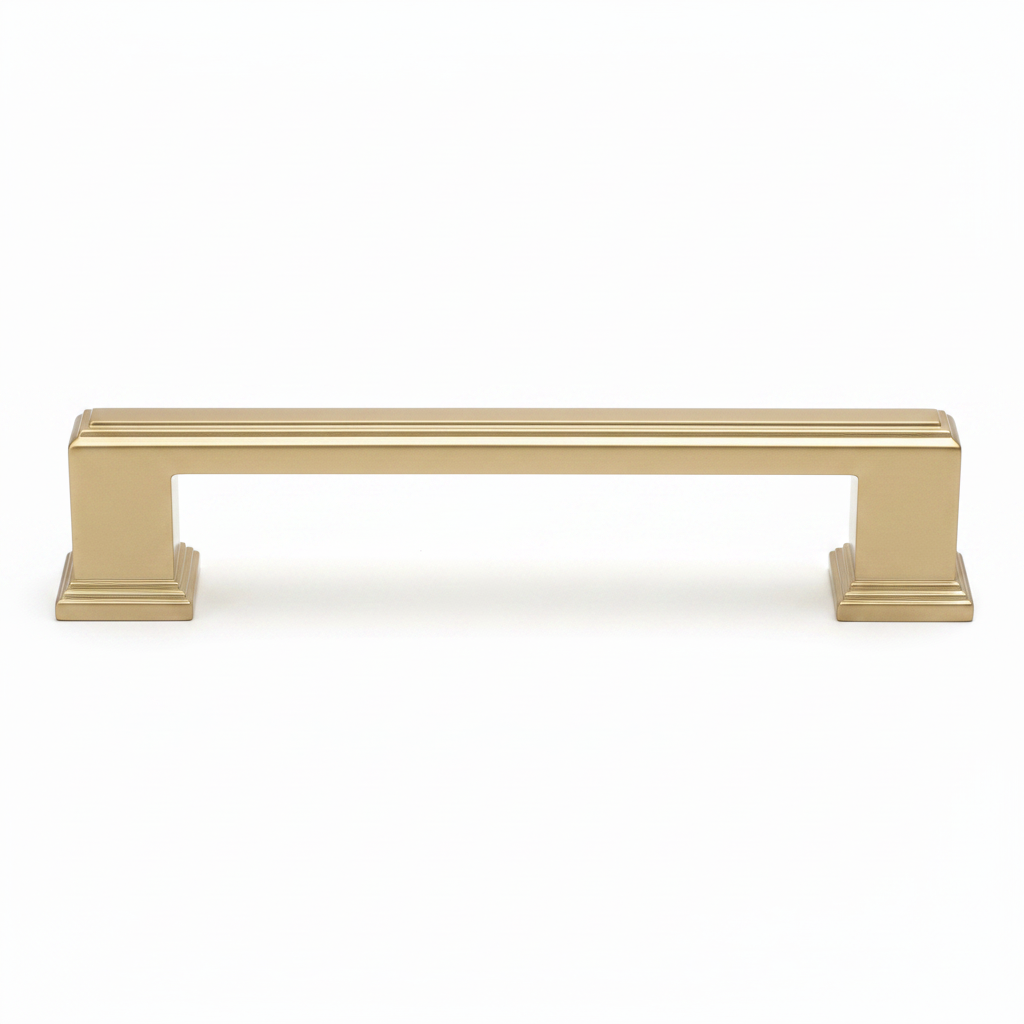 Silverline P2069 | Block Essentials Contemporary Cabinet Bar Pull | Satin Brass