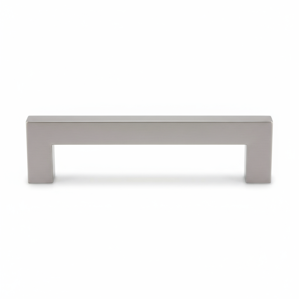 Silverline P6015 | 9/16 in. x 9/16 in. Centers 5-1/16 in. Stainless Steel Square Bar Pull in Satin Nickel