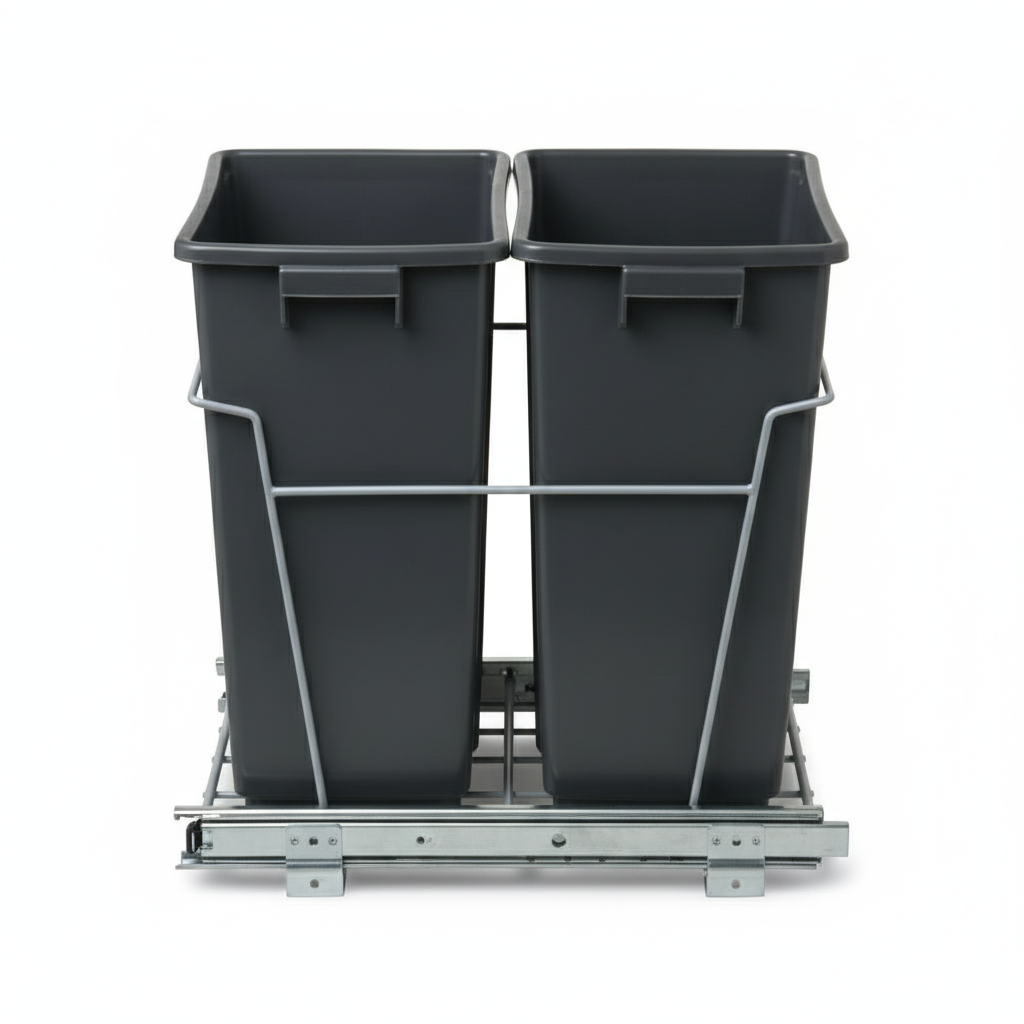 Silverline POBD040 | Side-Mount Double Bin Trash Pullout Systems for B15 Cabinets