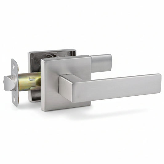 STG Rey Collection | Grade 3 Door Lever | Privacy, Passage & Entrance | Matte Black / Satin Nickel
