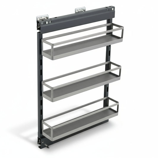 Silverline S312 | Soft Close Three-Tier Spice Rack for 12 in. Cabinets