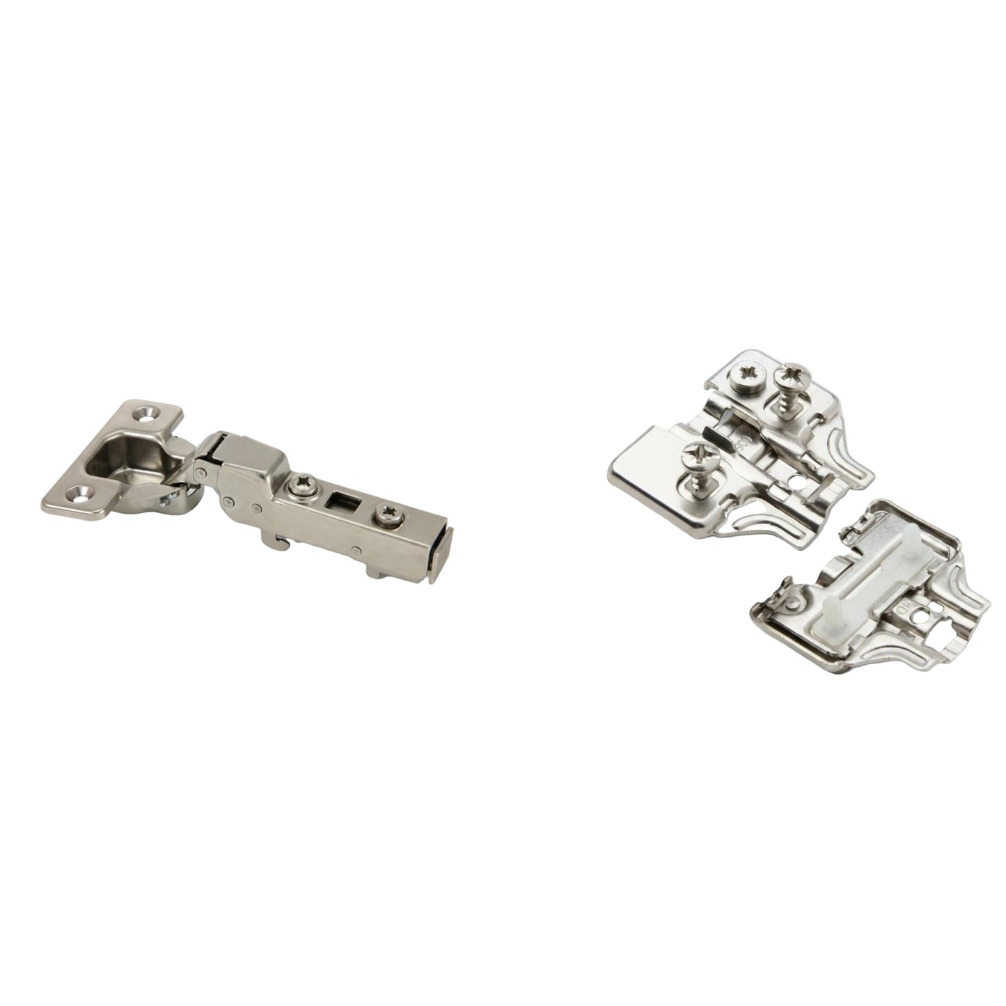 Silverline SCHC35110H | 110° Opening Soft-Close European Half Overlay Hinge for Frameless Cabinets (Set of 2)