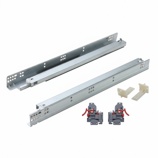 Silverline SUSL19s | 6-Way Adjustable Soft-Close Full Extension Undermount Cabinet Drawer Slides for 3/4 in. Side Panels (6 Pairs)