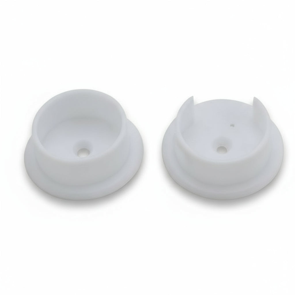 Silverline TH07 | White Pole Sockets for Round Closet Rods (Set of 4)