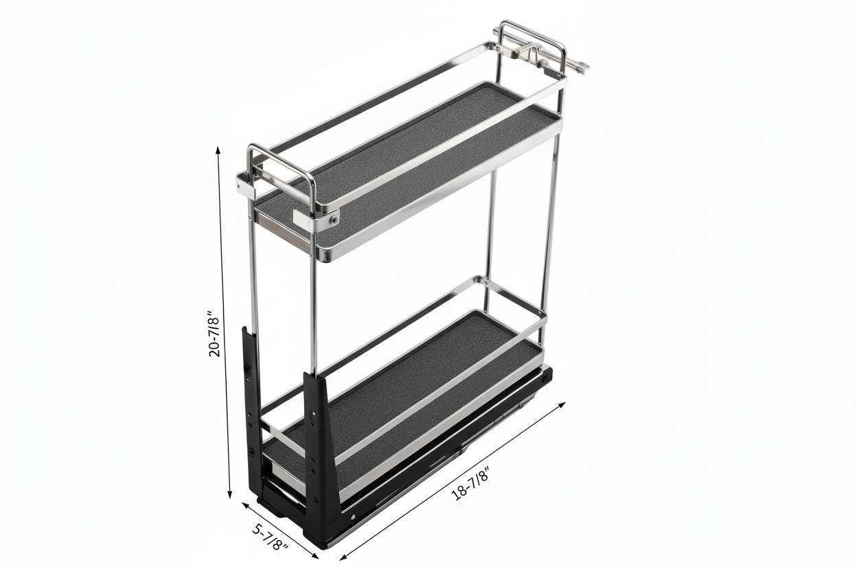 Silverline S208 | Soft Close Two-Tier Spice Rack for 8 in. Cabinets