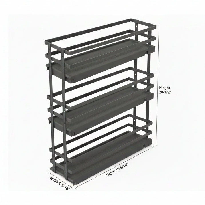 Silverline S309 | Soft Close Three-Tier Spice Rack for 9 in. Cabinets