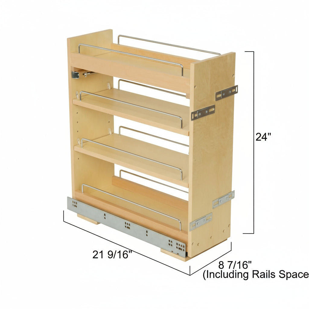 Silverline WS3912 | Soft Close Four-Tier Spice Rack for 12 in. Cabinets