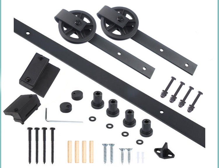 Sliding HM2000 Barn Door, Railing with Wheels Door Hardware 250 Pound Capacity - amerfithardware