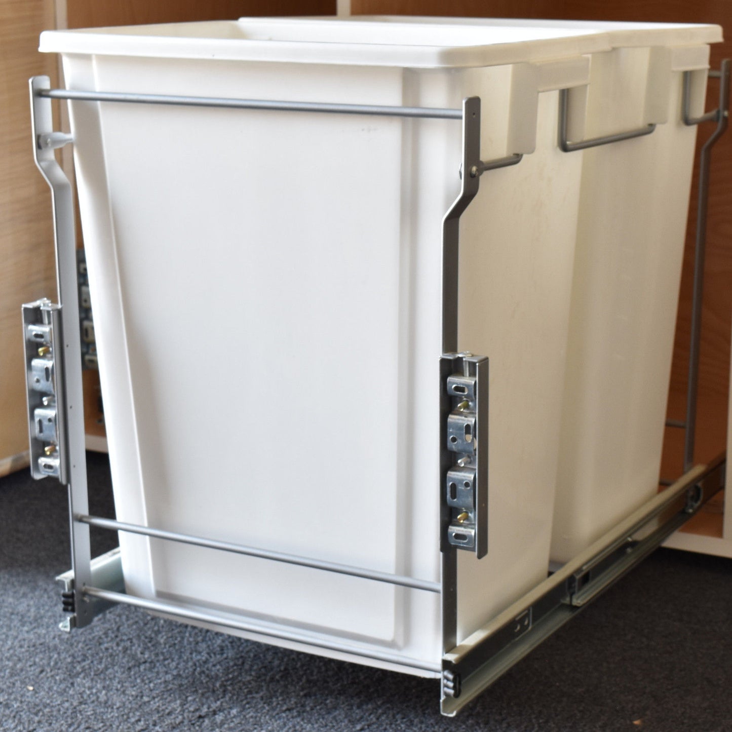 Pull Out Trash Cans - Kitchen Cabinet Organizer Pullout In-Cabinet 20 Qt Bins - amerfithardware