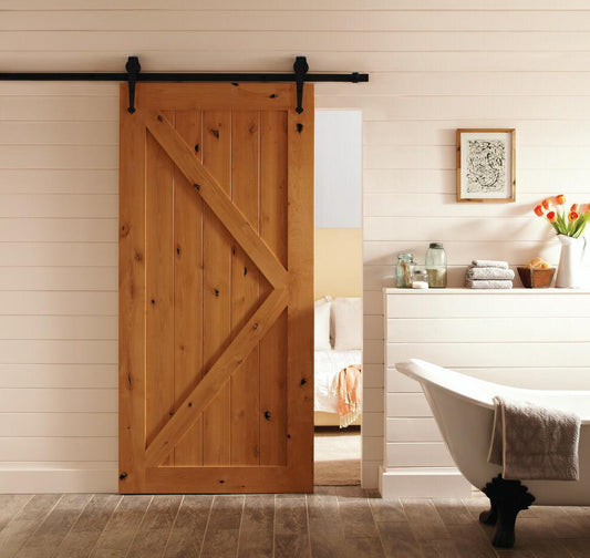 Sliding HM2000 Barn Door, Railing with Wheels Door Hardware 250 Pound Capacity - amerfithardware