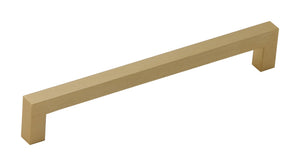Silverline A2060 Aluminum Square Bar Pull Handle in Satin Brass Finish