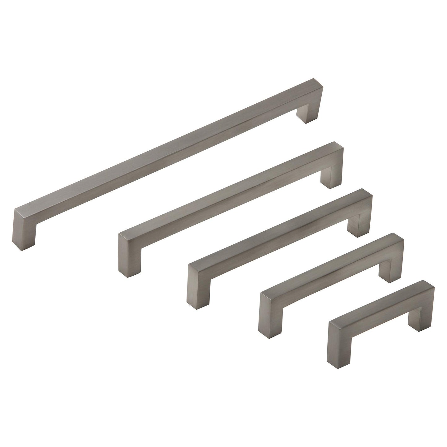 Silverline A2060 | 3/8 in. x 3/8 in. Solid Contemporary Modern Square Bar Pulls | Various Sizes & Finishes