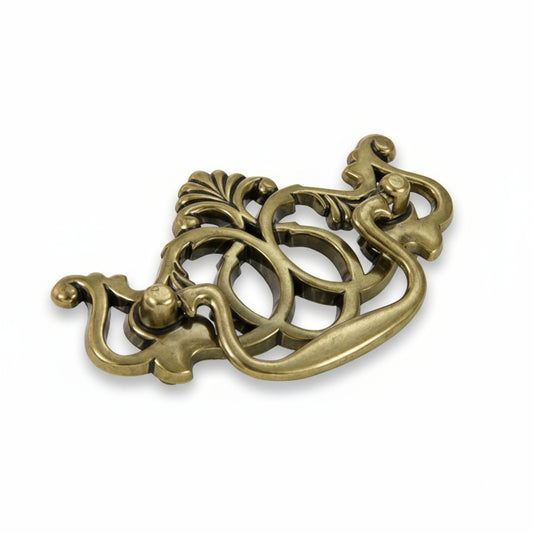 Silverline B2001 & B2012 | 3" Centers Ornate Antique Furniture Drop Pulls in Antique English