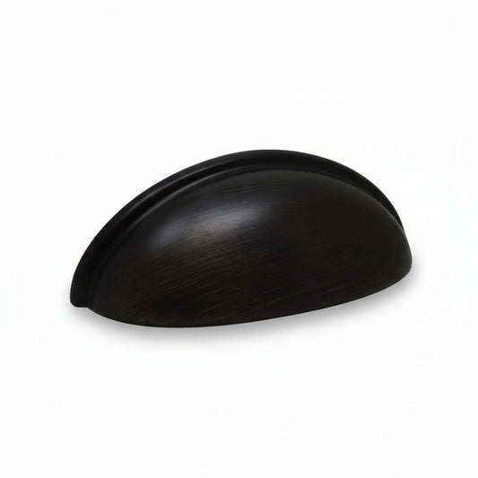 Bin Cup Pull Cabinet Half Moon Shell - Screw Hole to Hole 3" - amerfithardware